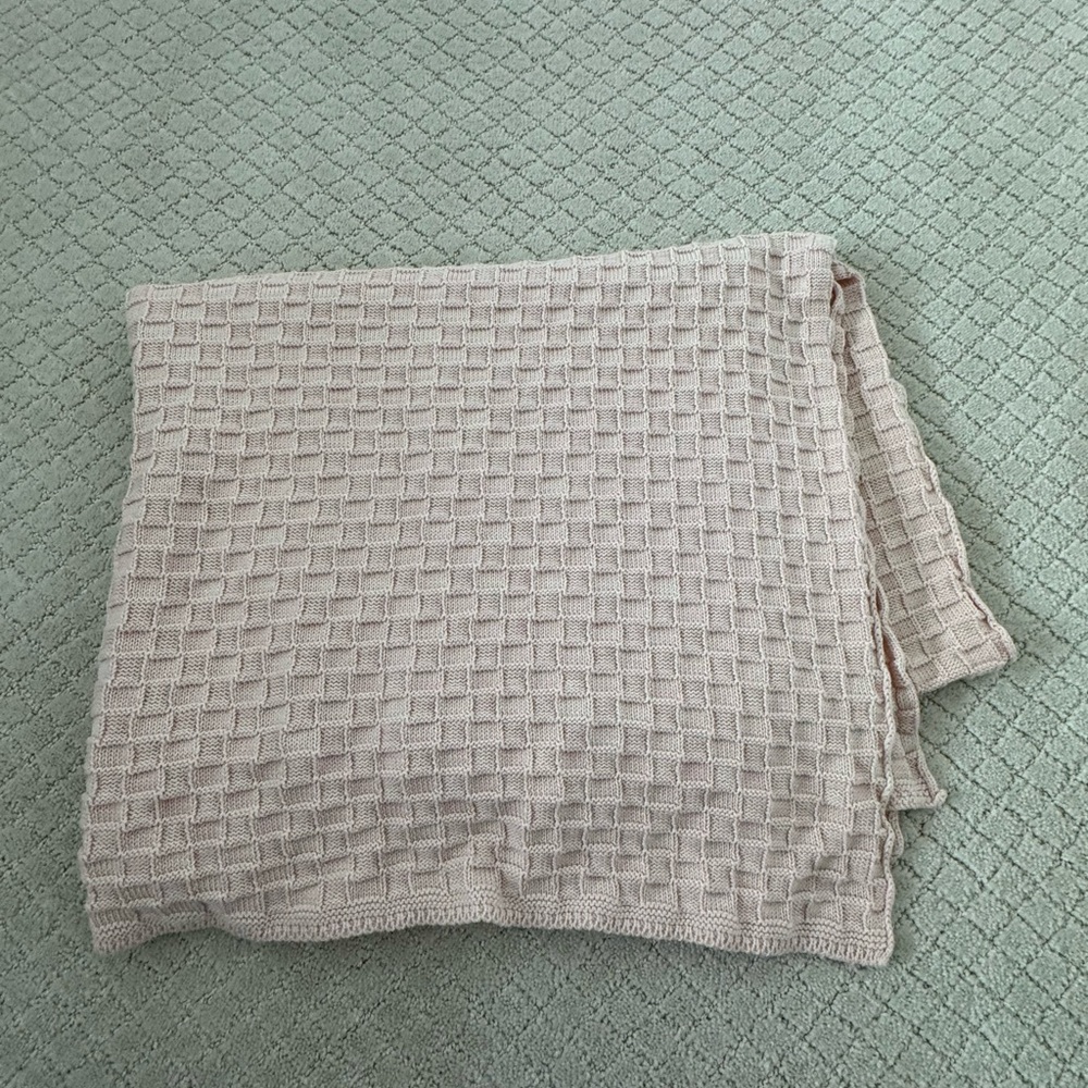 Swans Island NWOT Baby Girl Crib Woven Pink Blanket